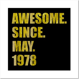 42th Birthday Awesome Since May 1978 Funny Gift Posters and Art